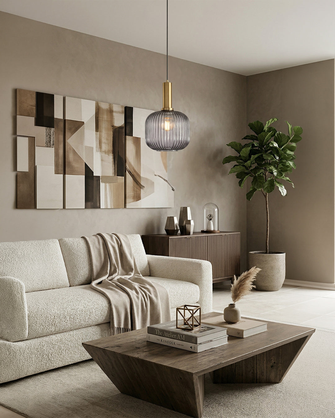 CLYDE Moderne Hanglamp met Gekleurde Glazen Kap – Scandinavisch Design voor Woonkamer & Eetkamer – E27 Fitting