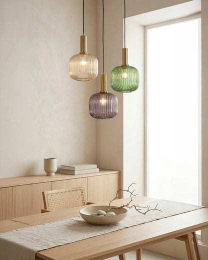 CLYDE Moderne Hanglamp met Gekleurde Glazen Kap – Scandinavisch Design voor Woonkamer & Eetkamer – E27 Fitting