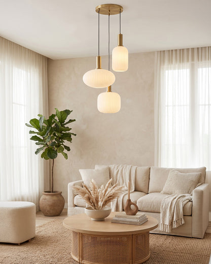 CLYDE Moderne Hanglamp met Gekleurde Glazen Kap – Scandinavisch Design voor Woonkamer & Eetkamer – E27 Fitting