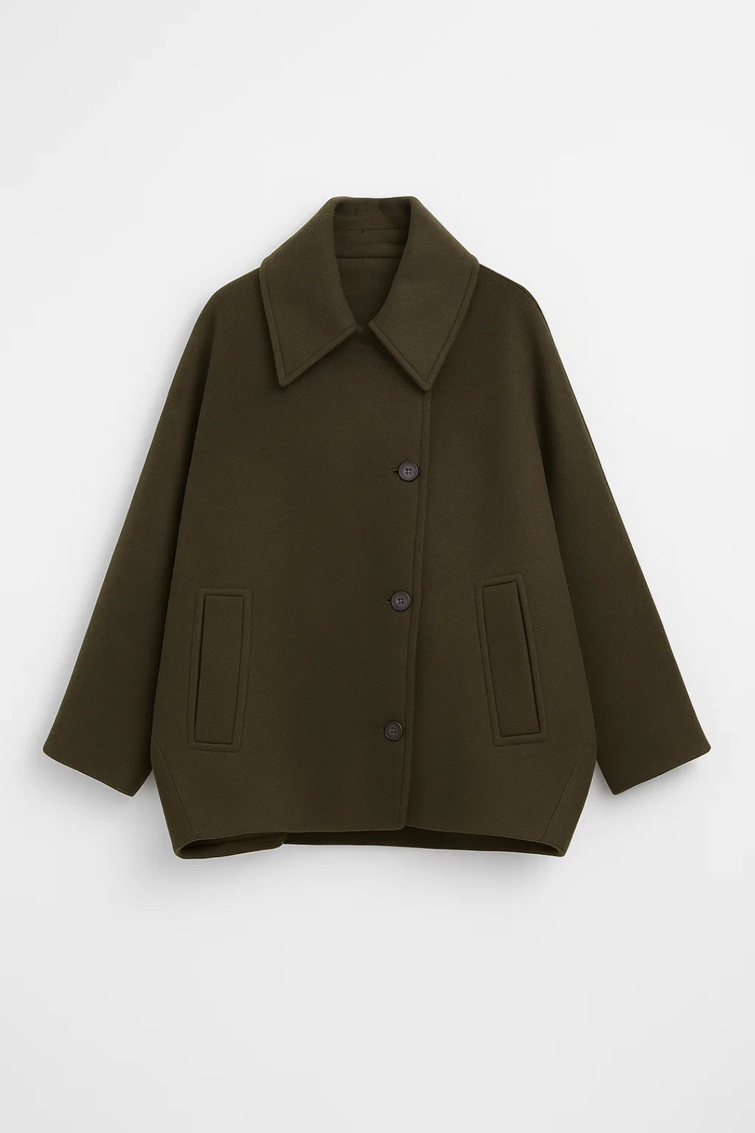 Korte Damesjas Oversized met Kraag en Knopen Klassiek - StudioMarella