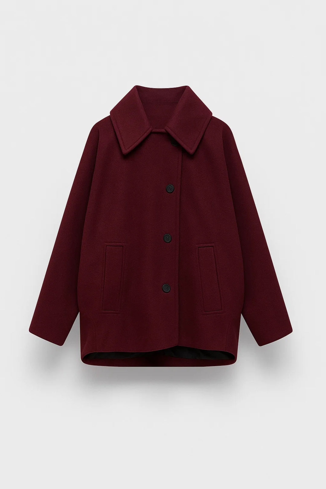 Korte Damesjas Oversized met Kraag en Knopen Klassiek