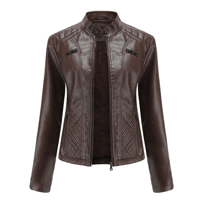 Dames Leren Jas Klassieke Stijl Elegant Design