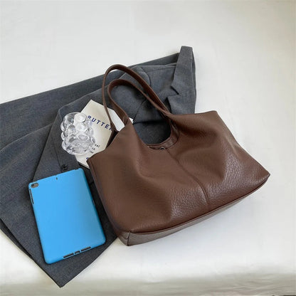 Vegan Schoudertas Dames Leren Look Ruim Tote Tas