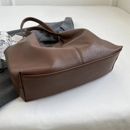 Vegan Schoudertas Dames Leren Look Ruim Tote Tas