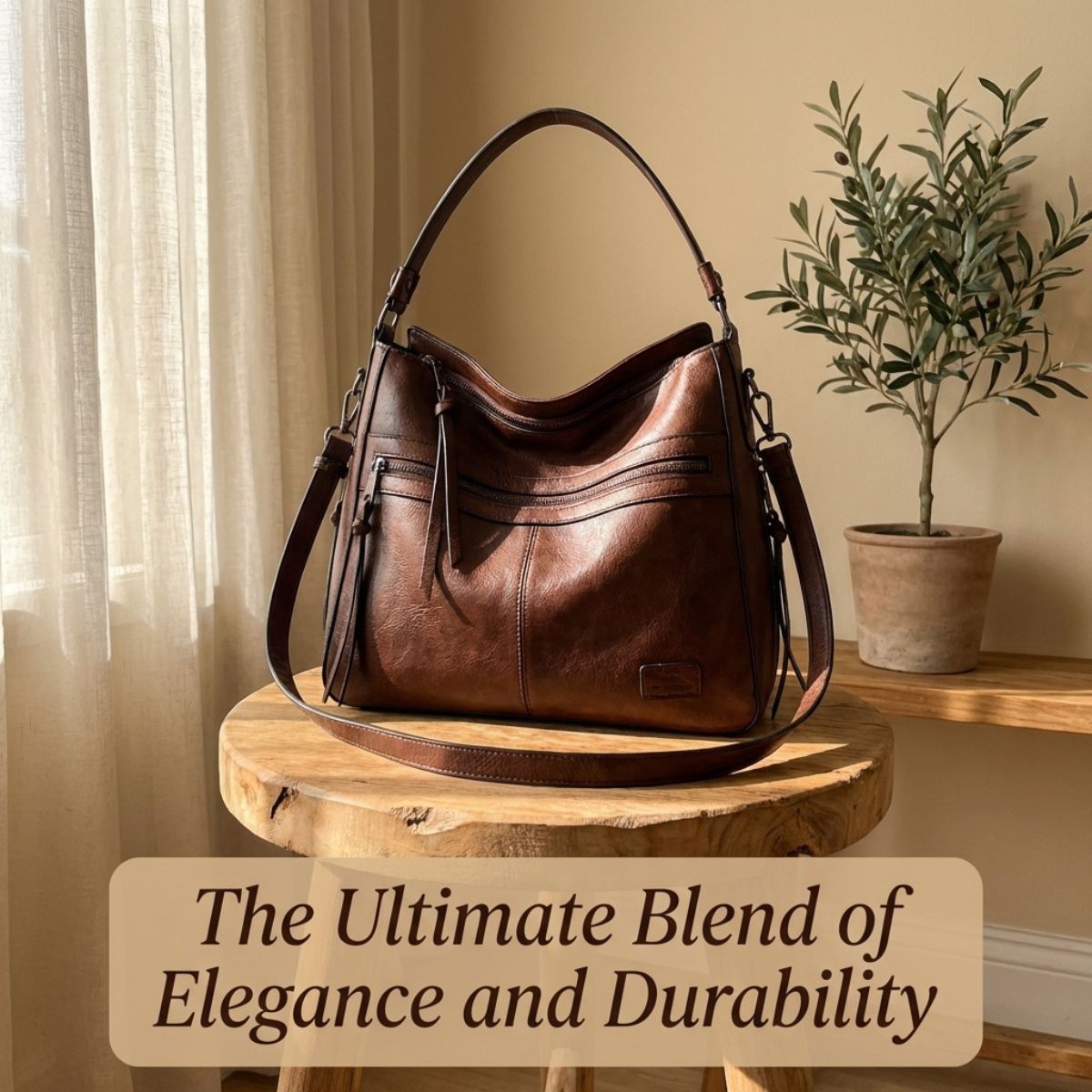 Leren Schoudertas met Verstelbare Riem Dames Premium Flap Crossbody Handtas voor Dagelijks Gebruik en Uitgaan