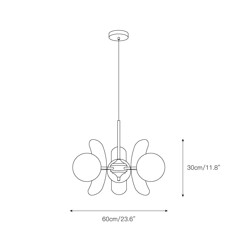 Moderne Sputnik Kroonluchter met Gekleurde Acryl Elementen en Witte Glazen Bollen – Design Hanglamp Meerdere Lichtpunten