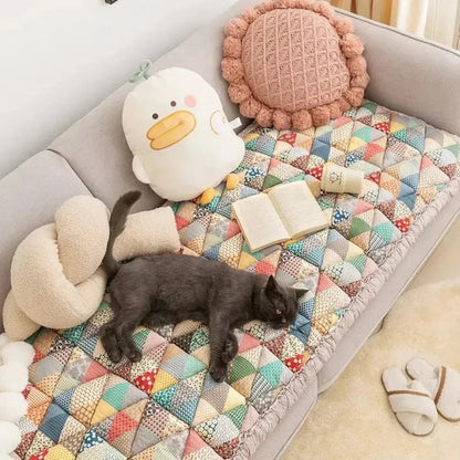 Zachte Bloemen Bankhoes – Wasbare Petmat voor Katten en Honden – Beschermhoes Bank
