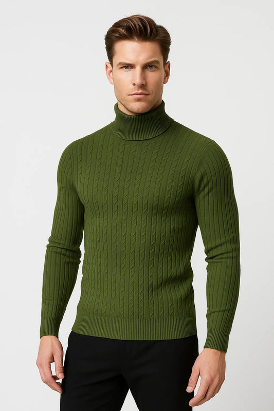 Heren Trui Kabelgebreid Warm en Slimfit voor Koude Dagen - StudioMarella