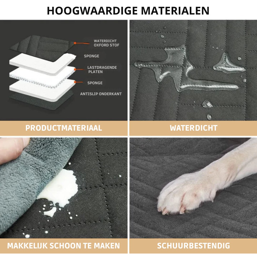 Autostoelhoes voor Honden - Waterdichte Achterbank Beschermer met Veilige Bevestiging