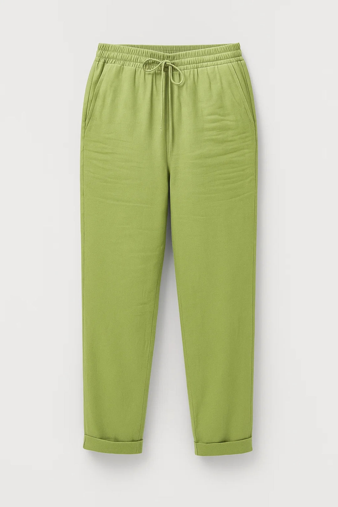 Dames Pantalon Relaxfit Elastische Band en Strikkoord Casual