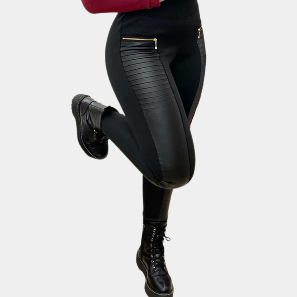 Dames Legging Elastisch Donkerbruin Comfortabele Broek