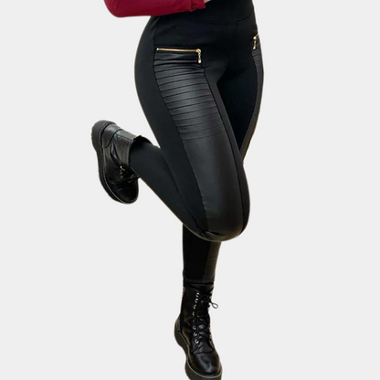 Dames Legging Elastisch Donkerbruin Comfortabele Broek