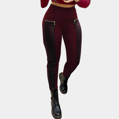 Dames Legging Elastisch Donkerbruin Comfortabele Broek