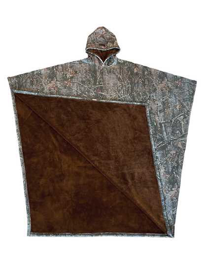 Fleece Poncho Warm en Zacht met Capuchon Luxe Kwaliteit