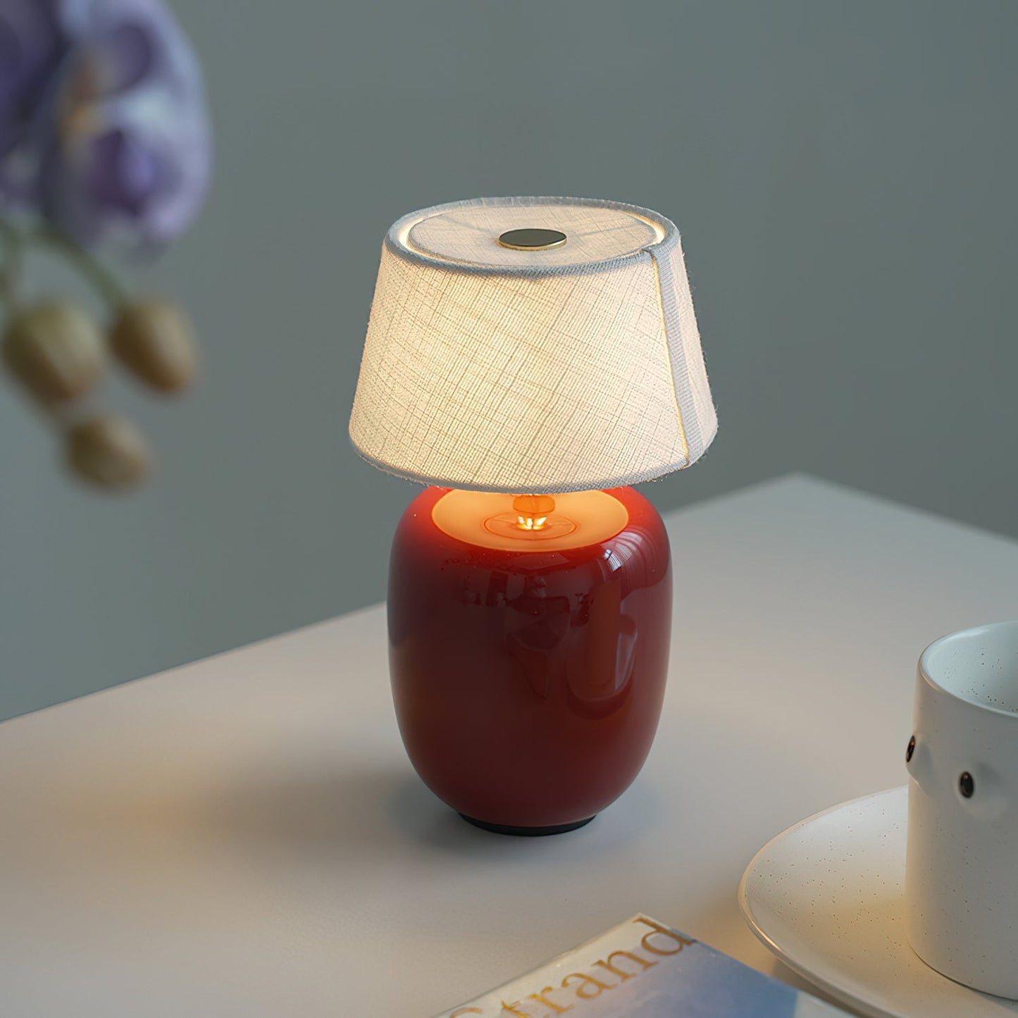 Oplaadbare Tafellamp Cordless – Keramiek met Dimbare Touch-Bediening – Binnen & Buiten