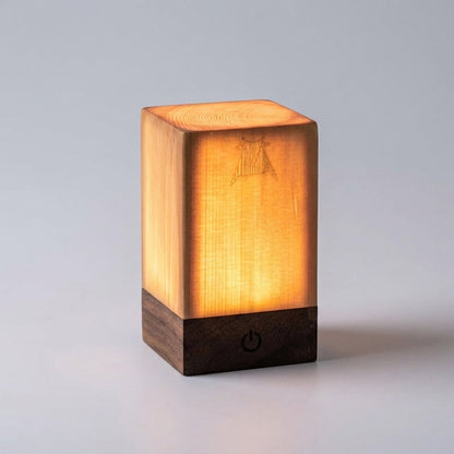 Tafellamp Houtlook Cilinder LED Oplaadbaar Touch Dimbaar Draadloos Nachtkastlamp Bureaulamp Sfeerverlichting Naturel
