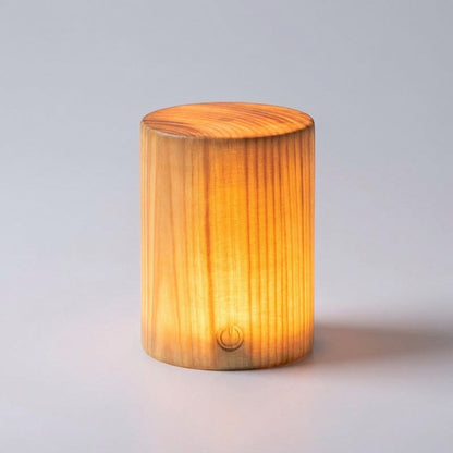 Tafellamp Houtlook Cilinder LED Oplaadbaar Touch Dimbaar Draadloos Nachtkastlamp Bureaulamp Sfeerverlichting Naturel