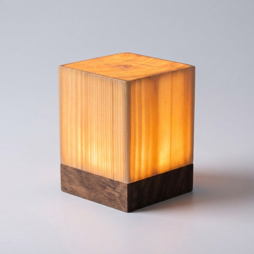 Tafellamp Houtlook Cilinder LED Oplaadbaar Touch Dimbaar Draadloos Nachtkastlamp Bureaulamp Sfeerverlichting Naturel