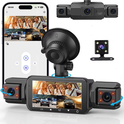 Draadloos Dashcam Systeem 4 Camera's Nachtzicht 1920P HD Parkeerbewaking Auto Beveiliging WiFi Opname