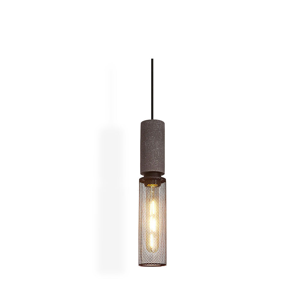 Beton Hanglamp Industrieel Cilinder Metaal Zwart Grijs E27