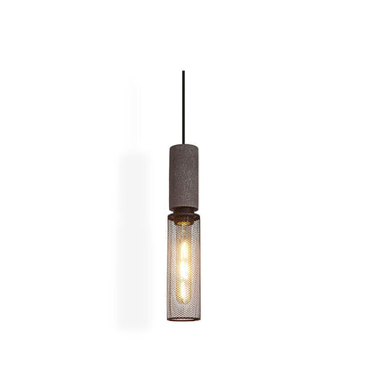 Beton Hanglamp Industrieel Cilinder Metaal Zwart Grijs E27