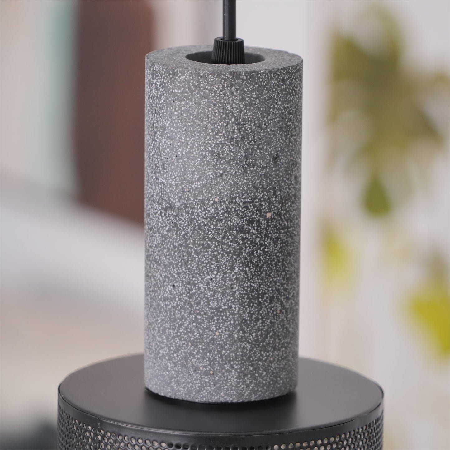 Beton Hanglamp Industrieel Cilinder Metaal Zwart Grijs E27