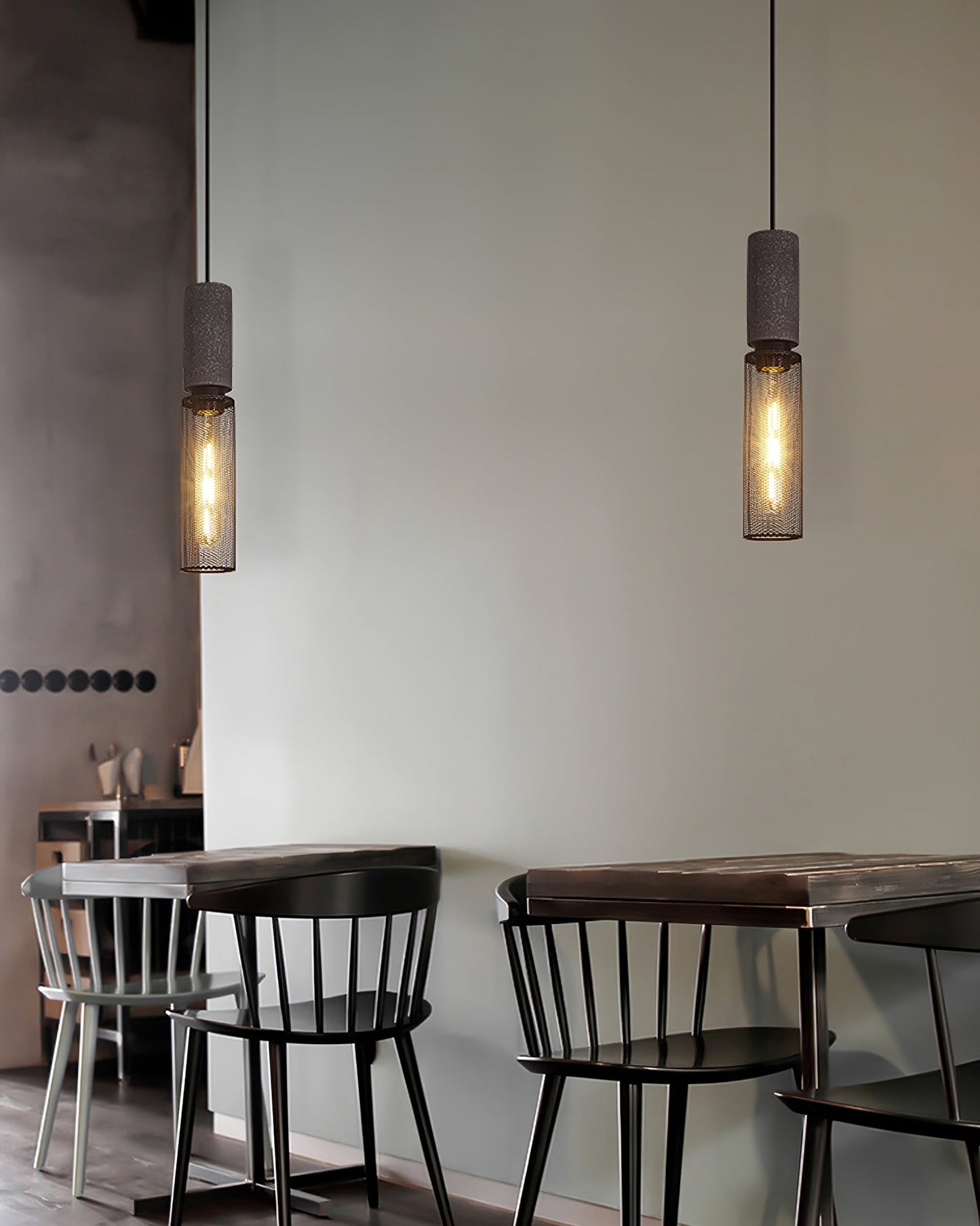 Beton Hanglamp Industrieel Cilinder Metaal Zwart Grijs E27