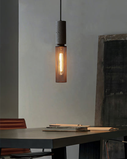 Beton Hanglamp Industrieel Cilinder Metaal Zwart Grijs E27