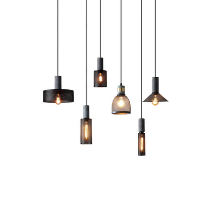 Beton Hanglamp Industrieel Cilinder Metaal Zwart Grijs E27