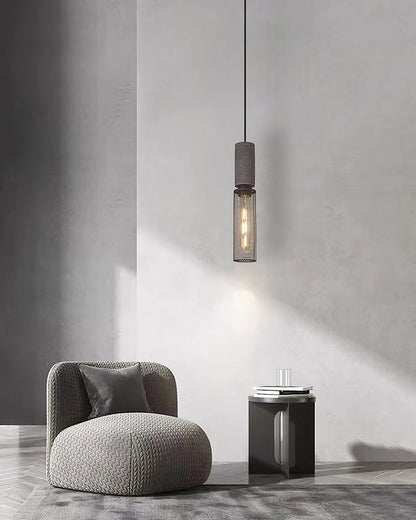 Beton Hanglamp Industrieel Cilinder Metaal Zwart Grijs E27