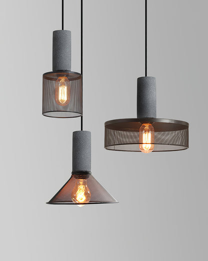 Beton Hanglamp Industrieel Cilinder Metaal Zwart Grijs E27