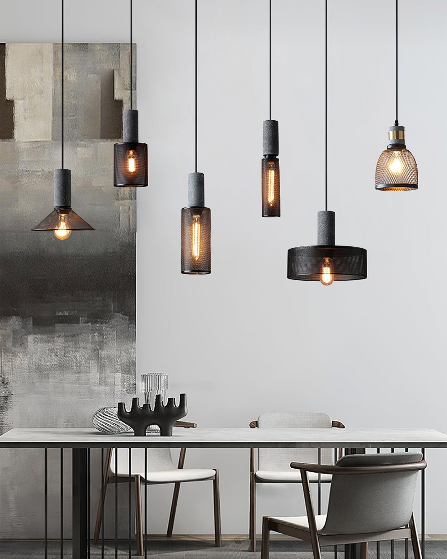 Beton Hanglamp Industrieel Cilinder Metaal Zwart Grijs E27
