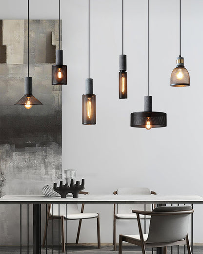 Beton Hanglamp Industrieel Cilinder Metaal Zwart Grijs E27