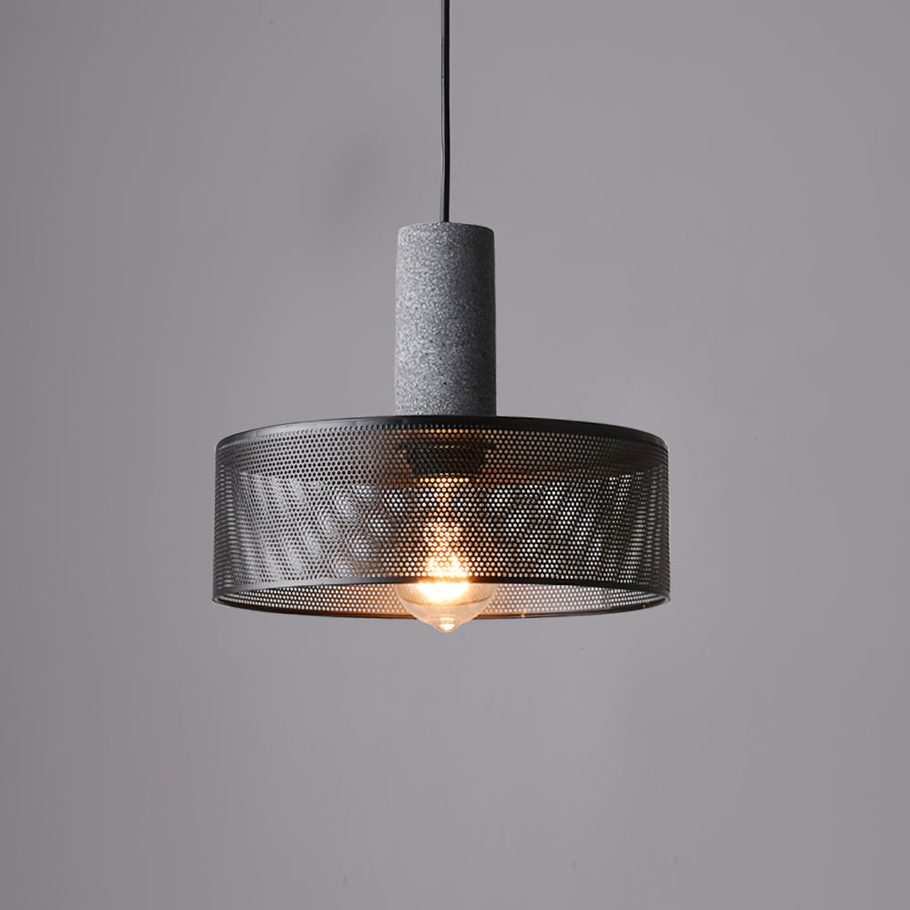 Beton Hanglamp Industrieel Cilinder Metaal Zwart Grijs E27