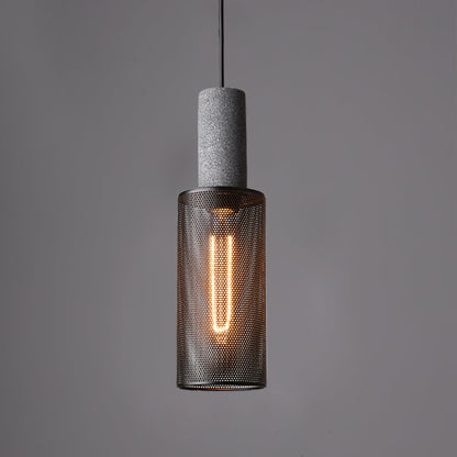 Beton Hanglamp Industrieel Cilinder Metaal Zwart Grijs E27