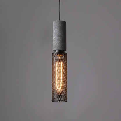 Beton Hanglamp Industrieel Cilinder Metaal Zwart Grijs E27