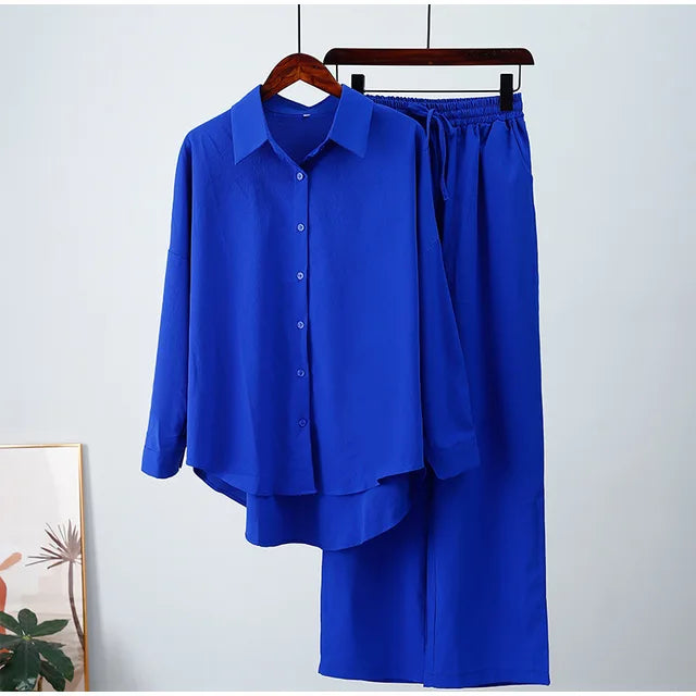 Linnen Blouse en Broek Set voor Vrouw Zomer