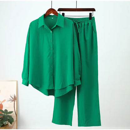 Linnen Blouse en Broek Set voor Vrouw Zomer