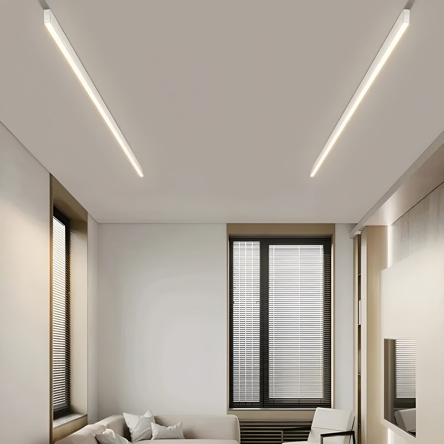 LED Plafondlamp Smal Modern Aluminium Zwart Wit 60-120cm