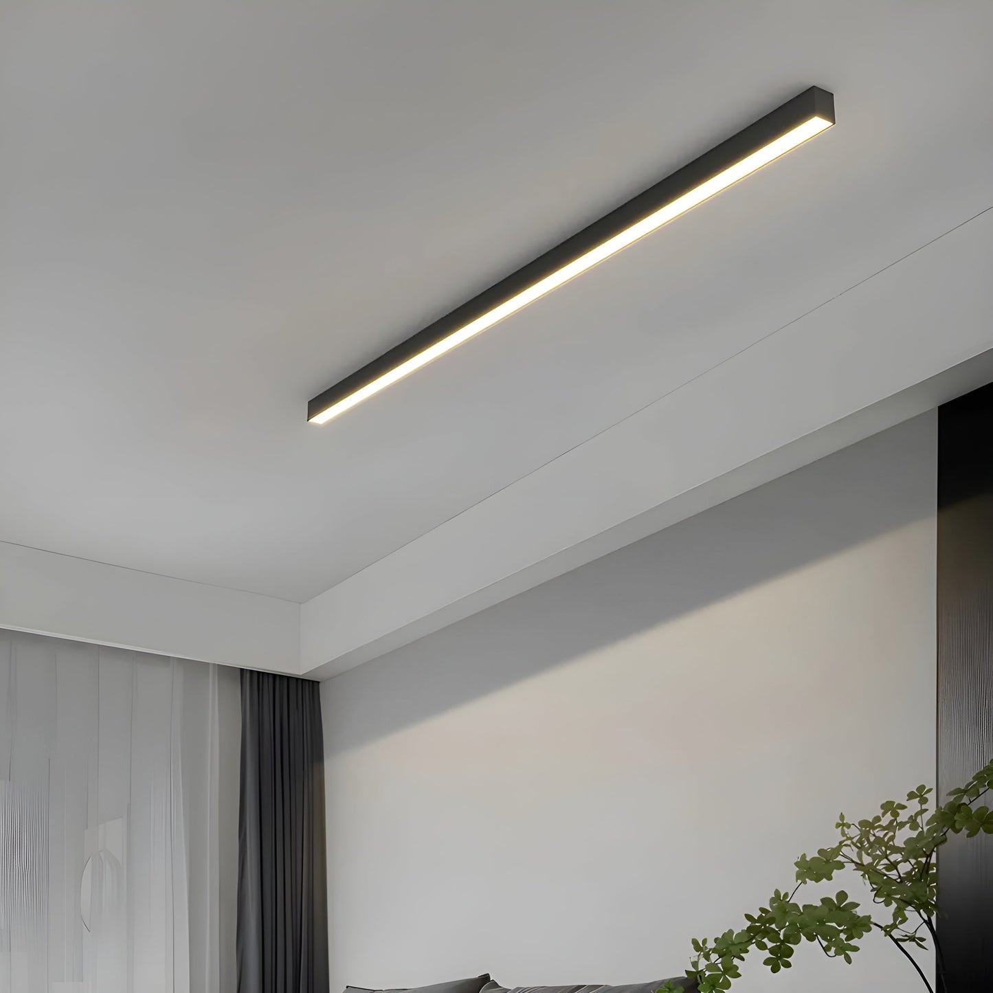 LED Plafondlamp Smal Modern Aluminium Zwart Wit 60-120cm