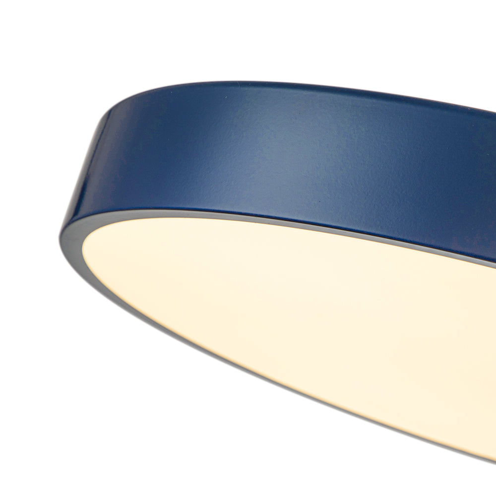 LED Plafondlamp Rond Blauw Messing 40cm 24W Dimbaar 5 Kleurtemperaturen Slaapkamer Keuken Woonkamer Entree Coastal Semi Flush Mount