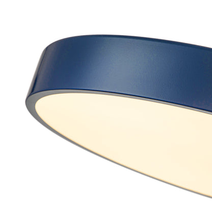 LED Plafondlamp Rond Blauw Messing 40cm 24W Dimbaar 5 Kleurtemperaturen Slaapkamer Keuken Woonkamer Entree Coastal Semi Flush Mount