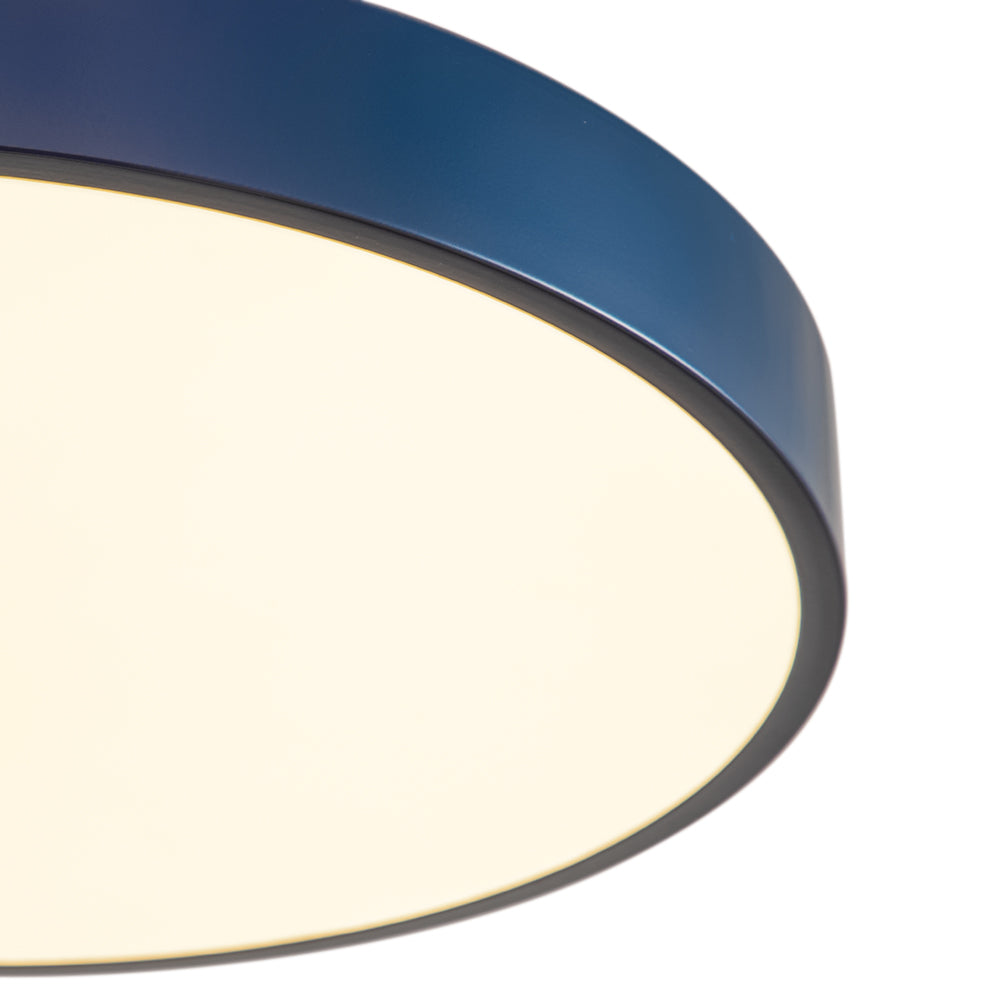 LED Plafondlamp Rond Blauw Messing 40cm 24W Dimbaar 5 Kleurtemperaturen Slaapkamer Keuken Woonkamer Entree Coastal Semi Flush Mount
