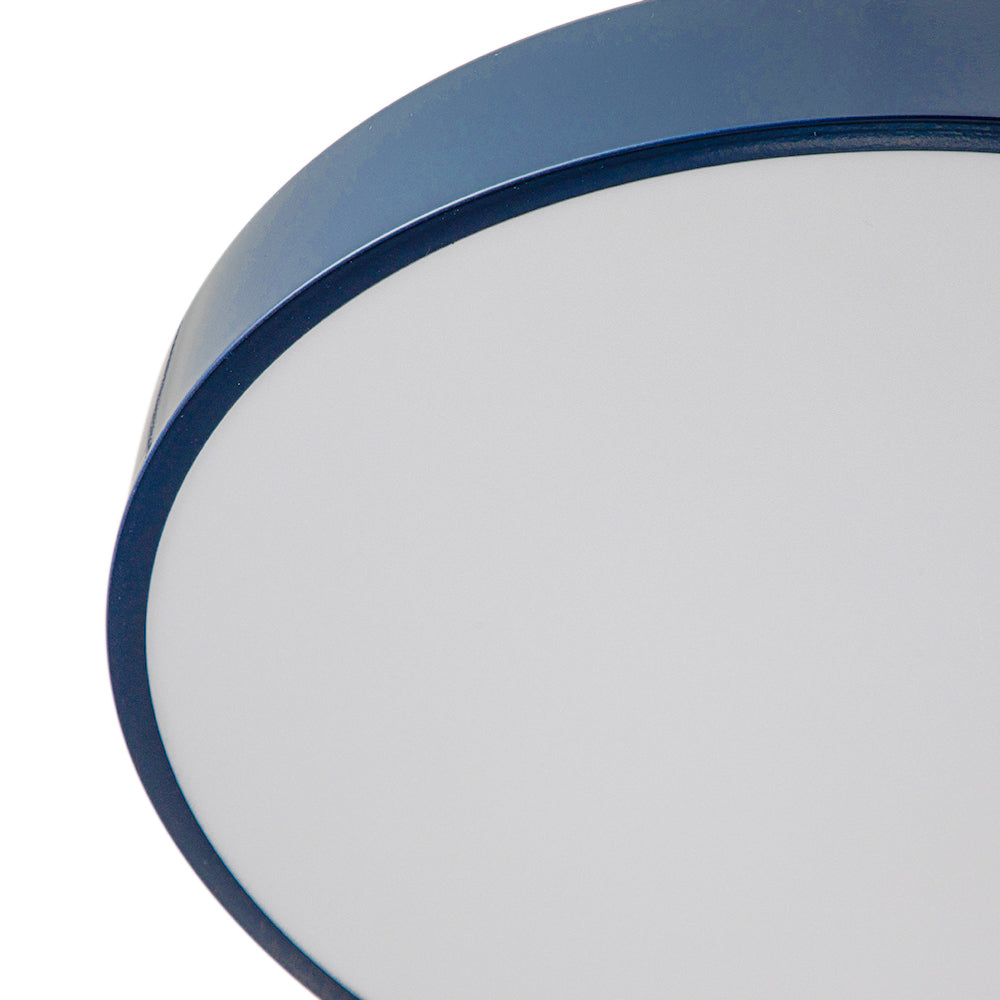 LED Plafondlamp Rond Blauw Messing 40cm 24W Dimbaar 5 Kleurtemperaturen Slaapkamer Keuken Woonkamer Entree Coastal Semi Flush Mount