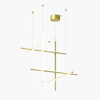 Gridline Kroonluchter LED Aluminium Goud Zwart Woonkamer Eetkamer 3000K 4000K 6000K Modulair Lijnarmatuur Plafondlamp
