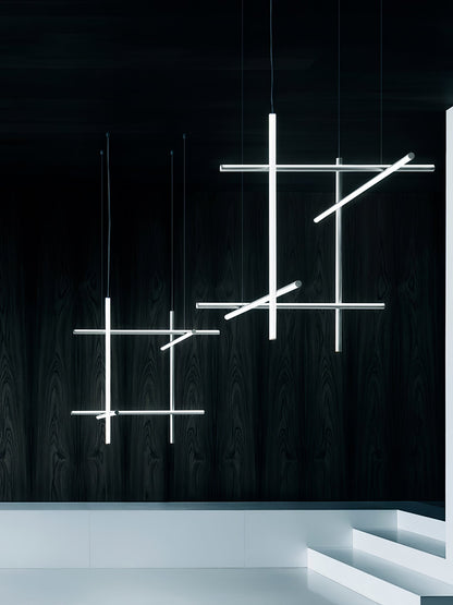 Gridline Kroonluchter LED Aluminium Goud Zwart Woonkamer Eetkamer 3000K 4000K 6000K Modulair Lijnarmatuur Plafondlamp