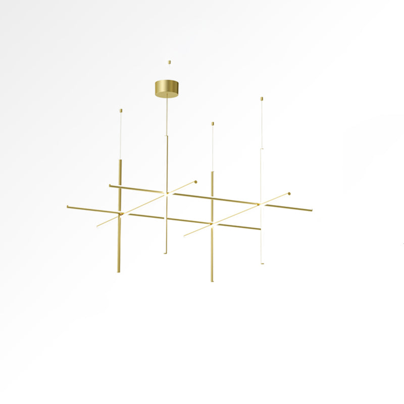 Gridline Kroonluchter LED Aluminium Goud Zwart Woonkamer Eetkamer 3000K 4000K 6000K Modulair Lijnarmatuur Plafondlamp