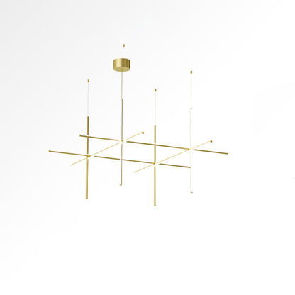 Gridline Kroonluchter LED Aluminium Goud Zwart Woonkamer Eetkamer 3000K 4000K 6000K Modulair Lijnarmatuur Plafondlamp