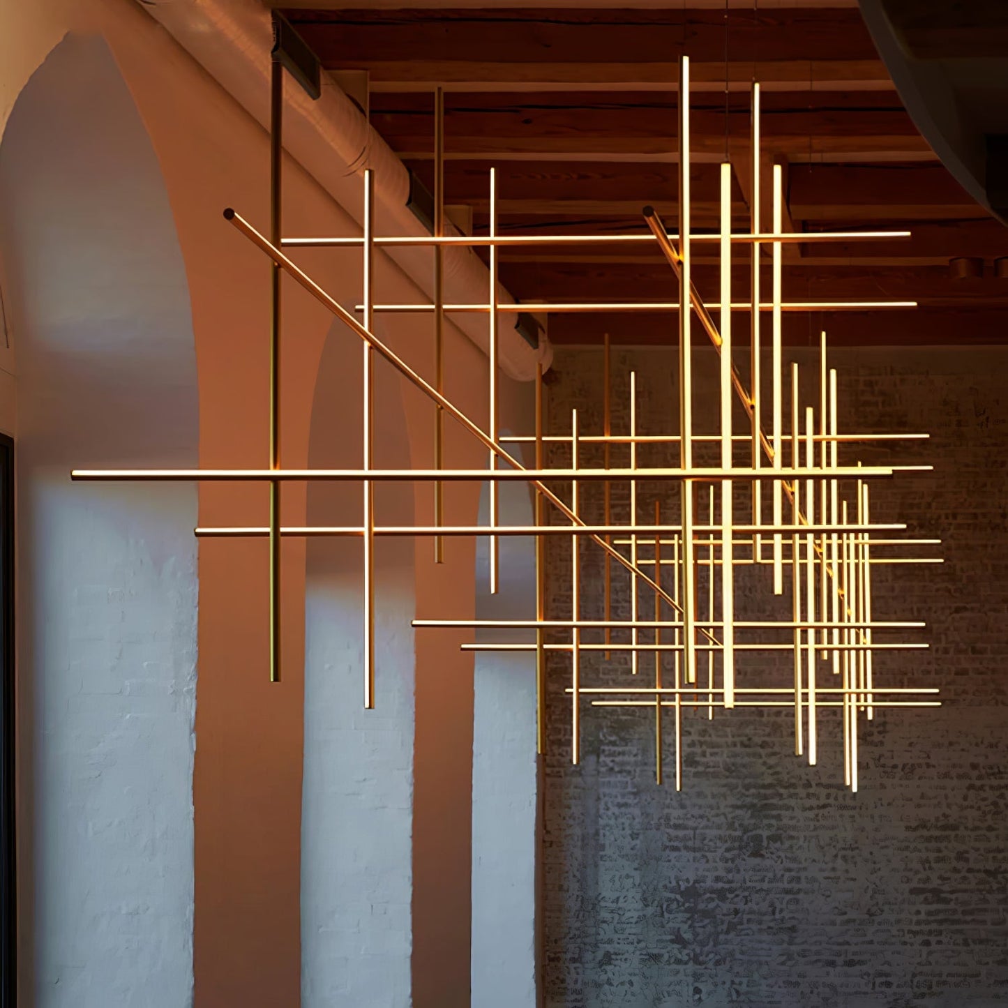 Gridline Kroonluchter LED Aluminium Goud Zwart Woonkamer Eetkamer 3000K 4000K 6000K Modulair Lijnarmatuur Plafondlamp