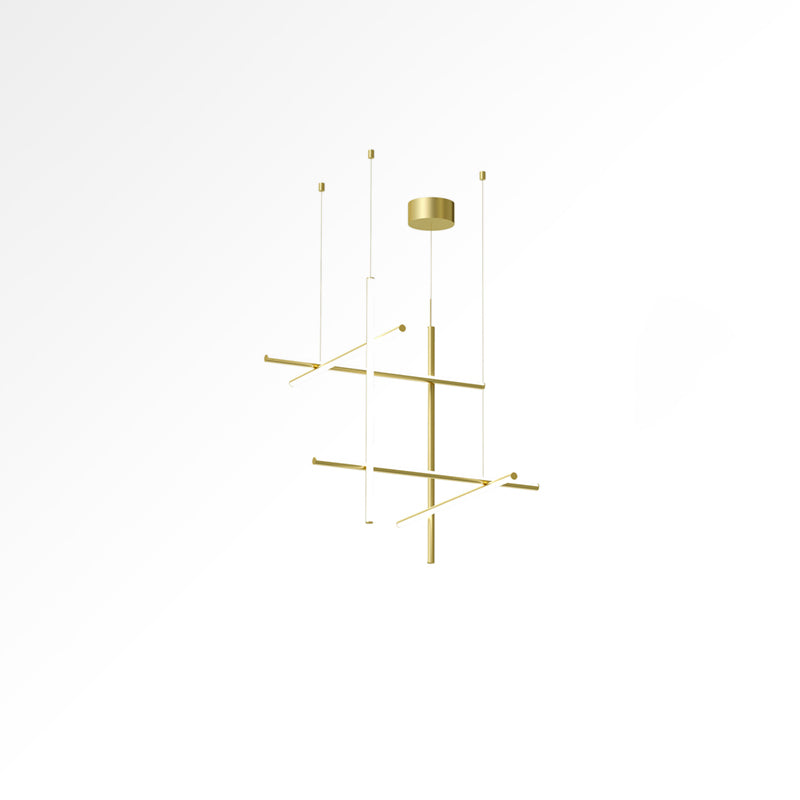 Gridline Kroonluchter LED Aluminium Goud Zwart Woonkamer Eetkamer 3000K 4000K 6000K Modulair Lijnarmatuur Plafondlamp